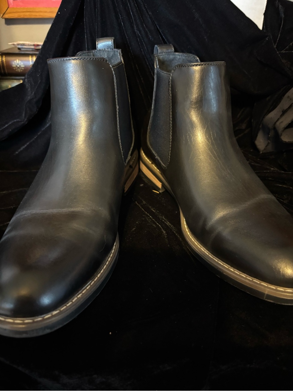 Bruno Marc Men's Black Leather Chukka Boots - Sleek Pull-On Casual Boot